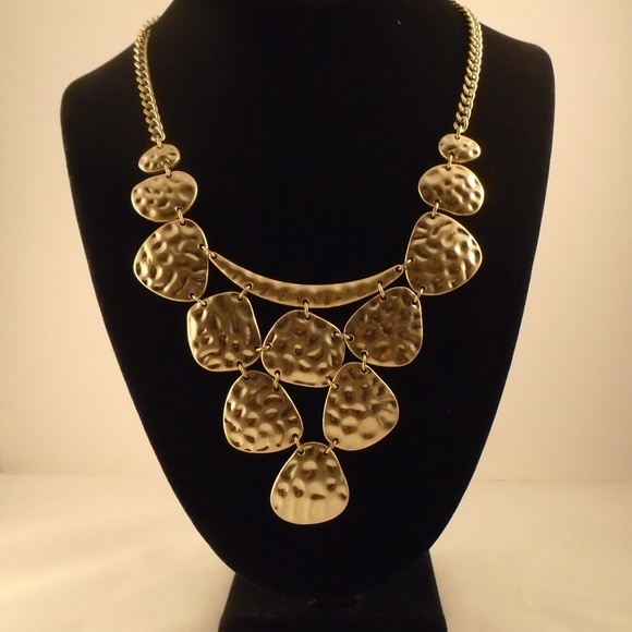 Lydell NYC Jewelry - Lydell NYC Hammered Statement Bib Necklace NWOT